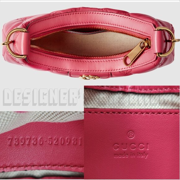 GUCCI mini LION pink GG Matelasse quilted Leather Double G chain crossbody bag🎁 - Picture 6 of 10